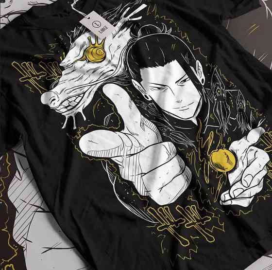 Футболка мужская аниме Магическая битва оверсайз (S/M/L) Черний AnimeJ0962 Днепр