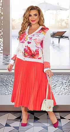 Костюм зі спідницею в складку плісе великого розміру (50) Київ