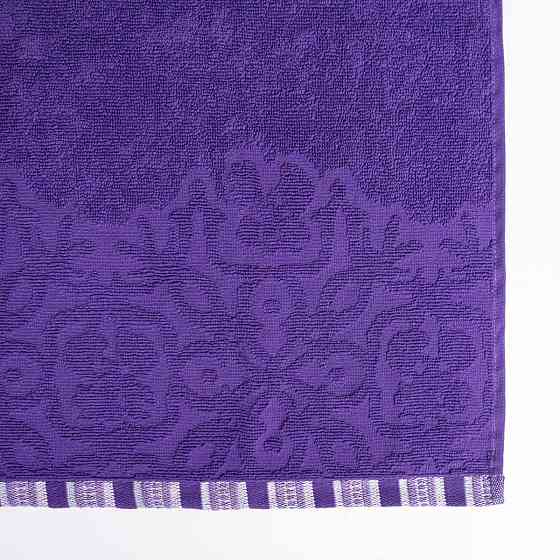 Полотенце махровое для душа с орнаментом GM Textile 70х140см 400г/м2 (Фиолетовый) Сумы