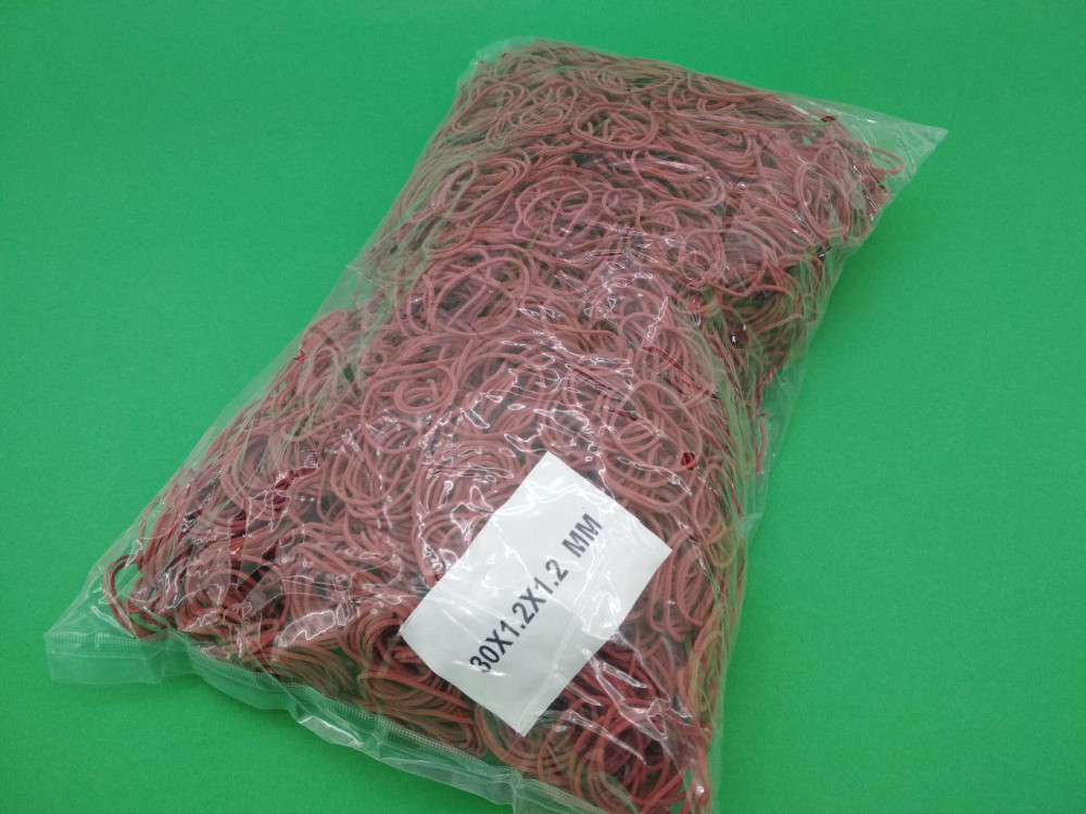 Резинки для денег канцелярские Plast №30 красные, банковские фиксирующие резинки для купюр 1.2 мм, 1 кг (1 пачка) Харьков - изображение 6