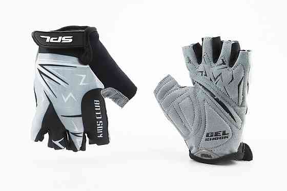 Перчатки дитячі без пальців (3-4 роки) з м'якими вставками під долоню, чорно-сіро-білі SKG-1553 Київ