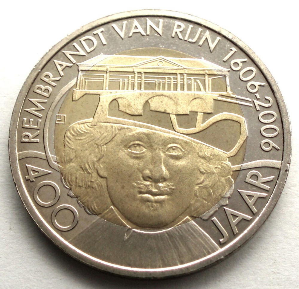 НИДЕРЛАНДЫ LEIDEN 2 REMBRANDT 2006 UNC Местная валюта 30мм 10.5г Полтава - изображение 1