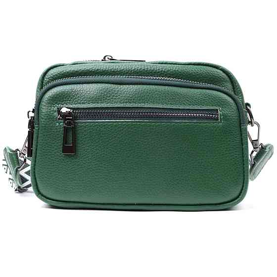 Яскрава жіноча сумка з накладною кишенею з натуральної шкіри Vintage 22639 Зелена Київ