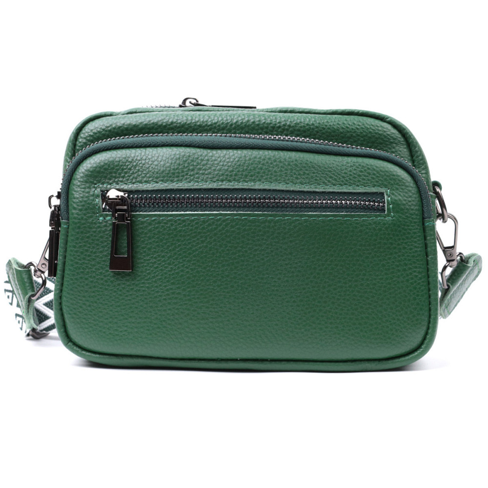 Яркая женская сумка с накладным карманом из натуральной кожи Vintage 22639 Зеленая Киев - изображение 5
