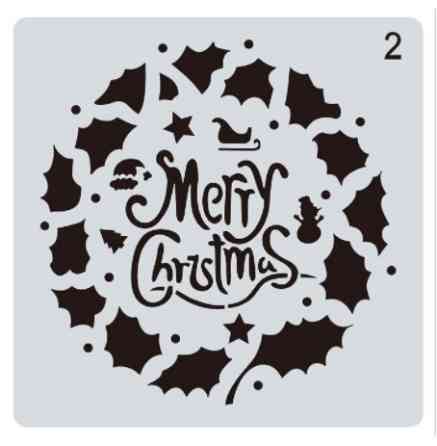 Трафарет новогодний Венок 15 на 15 см серый Киев