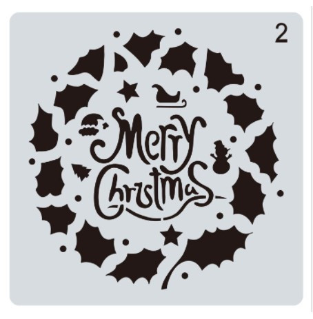 Трафарет новогодний Венок 15 на 15 см серый Киев - изображение 1