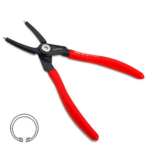 Круглогубці для зняття стопорних кілець 9" (стискання прямі) посилені TOPTUL DCBD1309 Чернігів - фото 1