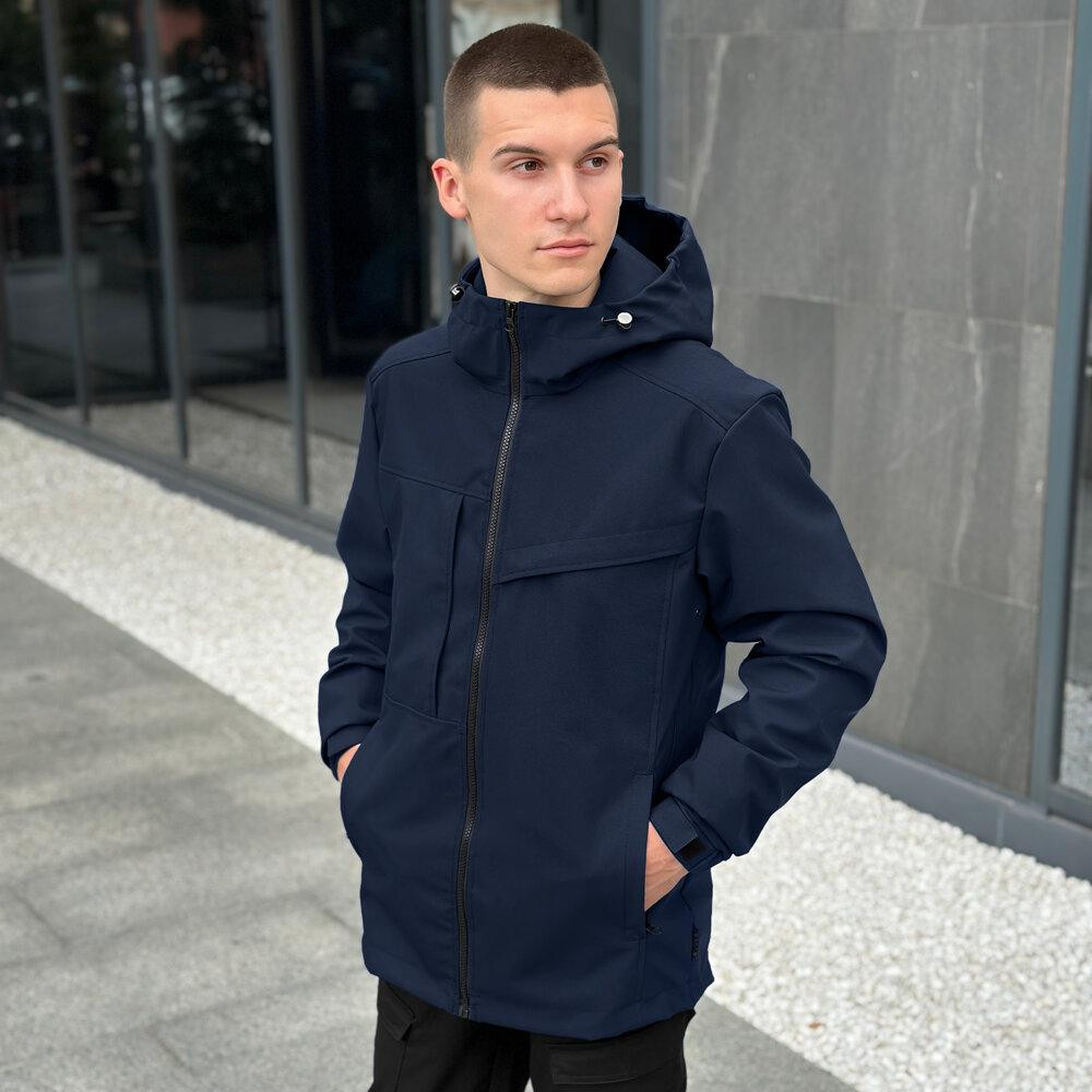 Темно-синя чоловіча повсякденна куртка на весну і осінь Pobedov Shum Київ - фото 4