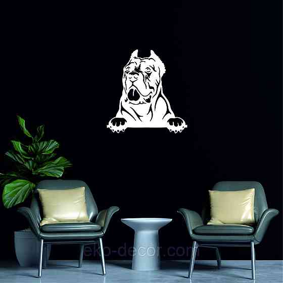 Декоративне настінне Панно «Кане-корсо», Декор на стіну 70*67 см, Білий Київ