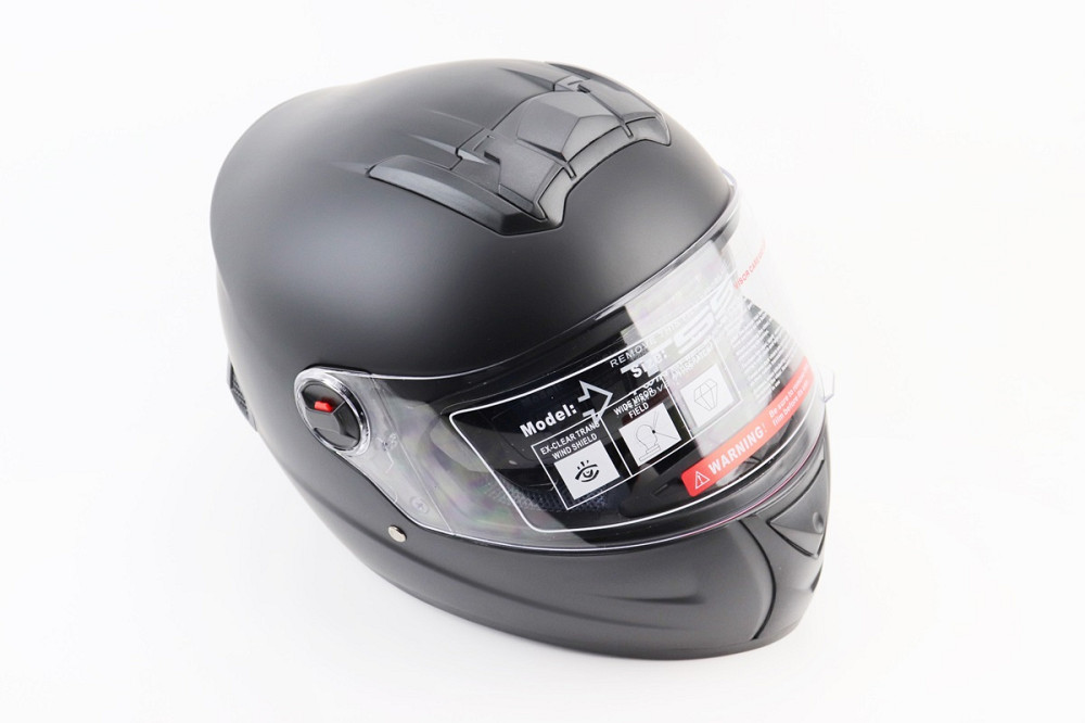 Шолом інтеграл, закритий+окуляри BLD-М61 S (55-56см), ЧОРНИЙ матовий Киев - изображение 1