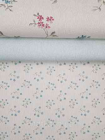 Шпалери вінілові на флізеліні A.S.Creation Maison charme 0.53x10 прованс квіти маленькі блакитні на біло рожевому Київ
