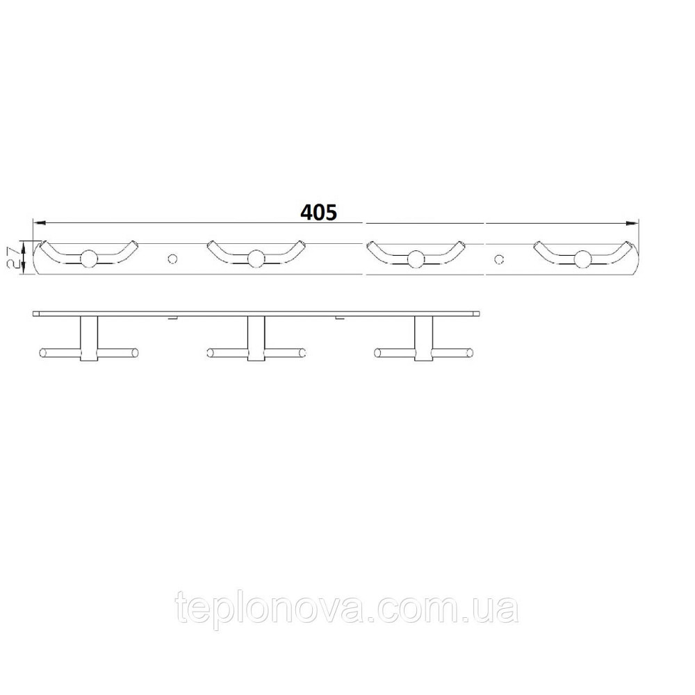 Планка з гачками подвійними 4х2 Perfect Sanitary Appliances RM 1503-4 Чернівці - фото 4