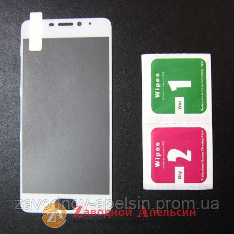 Защитное стекло Meizu M6 Full Tempered Glass white Одесса - изображение 1