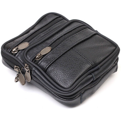 Сумка Vintage На пояс из натуральной кожи Черная (21483) Винница - изображение 3