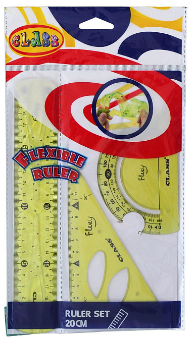 Набір лінійок "Class" FLEXI (лінійка 20см+трикутник+транспортир), 9021-22C, шт Київ - фото 1