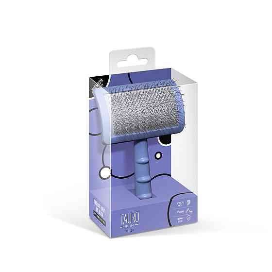 Tauro Pro Line Щітка пластикова, зубчики 20 мм, тонкі, фіолетова, 6,5 х 10,5 см Киев