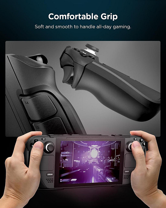 Чохол Spigen Thin Fit Pro ACS06040 для Steam Deck LCD/OLED Чорний TPU+PC з підставкою тонкий протиударний антисcratch Київ - фото 6