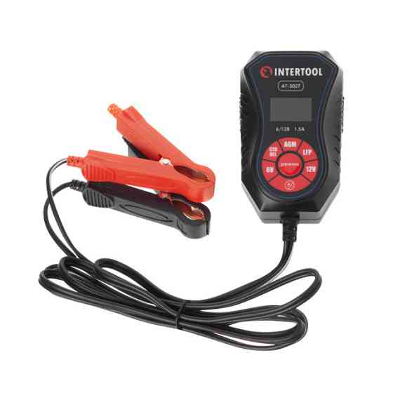 Зарядний пристрій INTERTOOL AT-3027, 6/12 В, 1,5 А, 1,2-40 Аг - зарядка без помилок і перегріву Львів