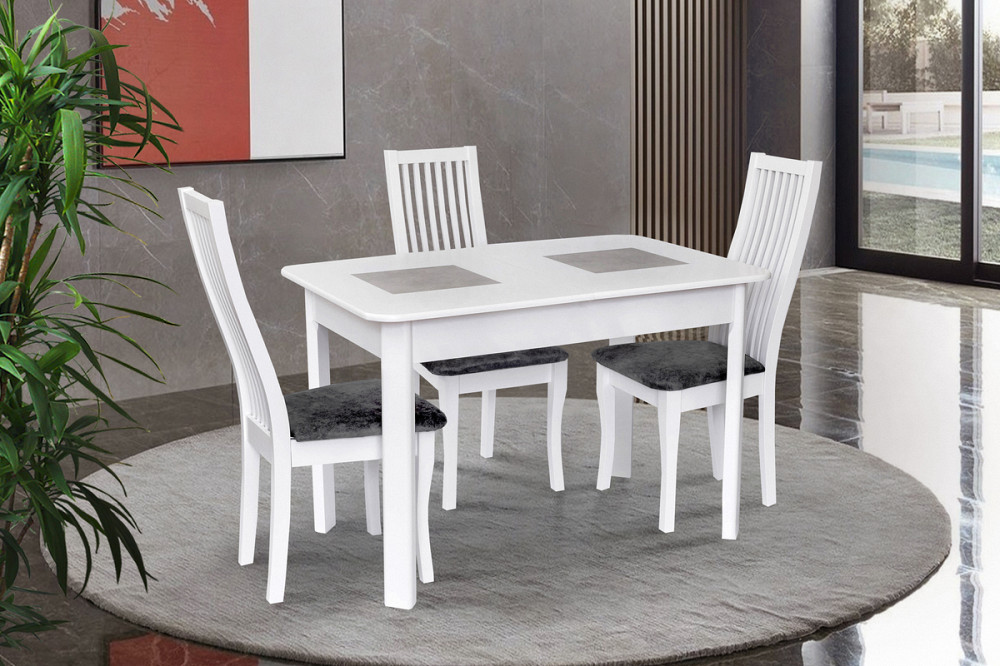 Стіл обідній Бостон (1150+390)*740, білий Киев - изображение 1