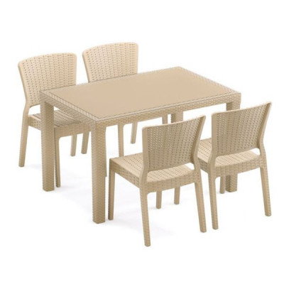 Стол садовый Tilia Antares 80х120 см outglass, ножки пластиковые, кофейный (10772) Винница - изображение 3