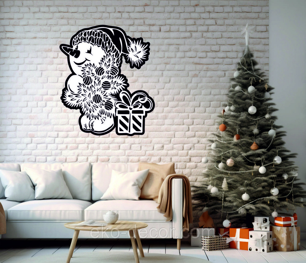 Декоративне настінне Панно «Сніговик», Декор на стену Київ - фото 1