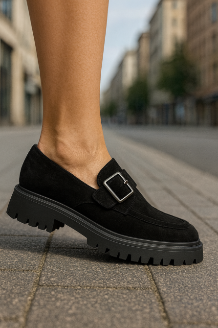 Meideli Лофери жіночі MEIDELI -5 чорні (весна-осінь, замша натуральна) (5993) 40 Коломия - фото 1