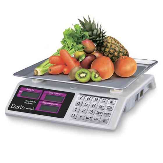 Ваги торгові Dario DES-4V-40S з калькулятором та акумулятором TV-92 Львів