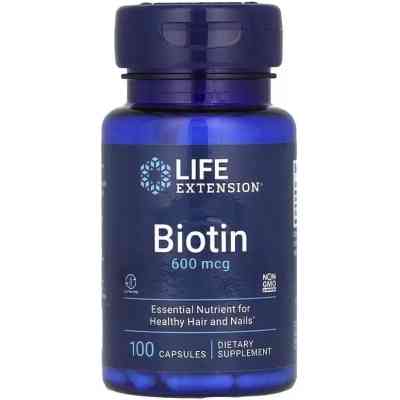 Витаминно-минеральный комплекс Life Extension Биотин, 600 мкг, Biotin, 100 капсул (LEX-10210) Винница