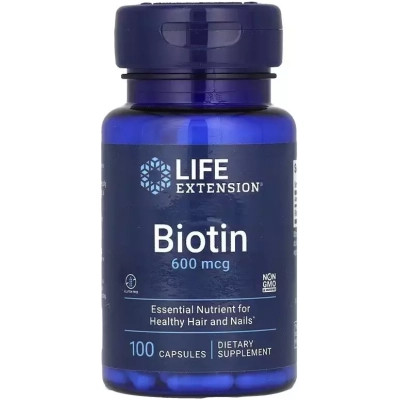 Витаминно-минеральный комплекс Life Extension Биотин, 600 мкг, Biotin, 100 капсул (LEX-10210) Винница - изображение 1