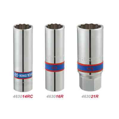 Головка торцевая KING TONY 1/2" свечная 21 мм 12-гранная с резиной (463021R) Винница