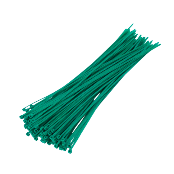 Хомуты стяжки пластиковые, кабельные 1000 шт в упаковке, хозяйственные 3х100 мм цвет зелёный Каменец-Подольский