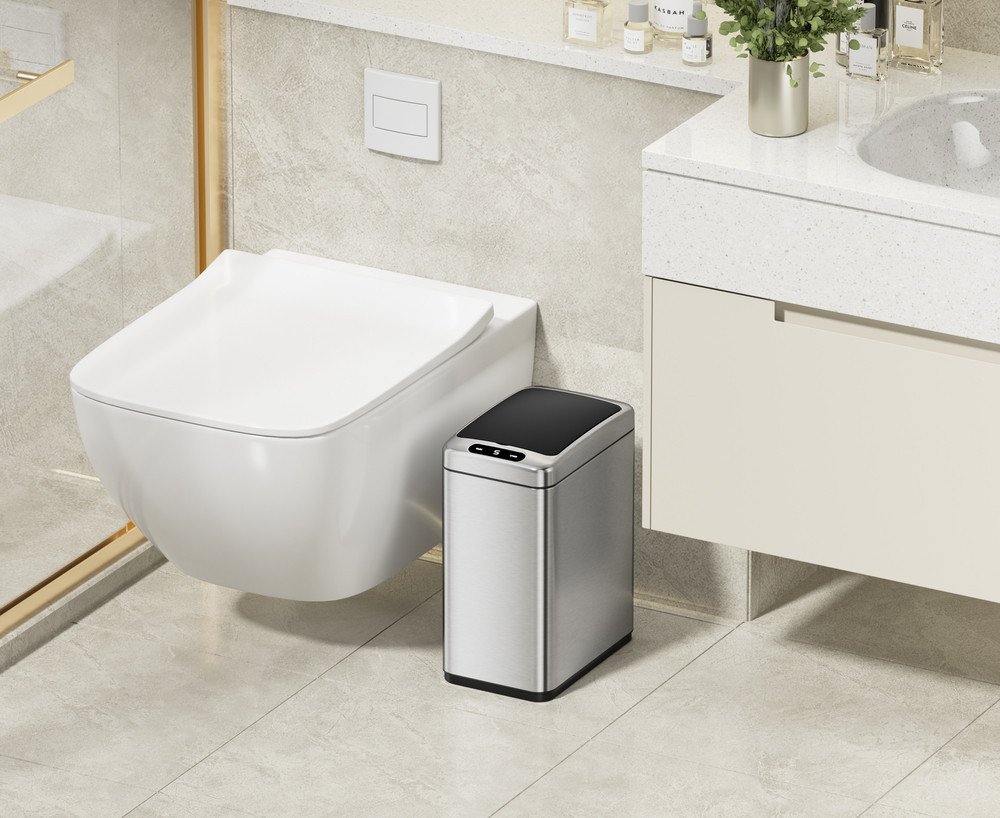 Відро для сміття сенсорне прямокутне Koer TC-020408-02 8 л колір нержавійка (KR5588) Київ - фото 7