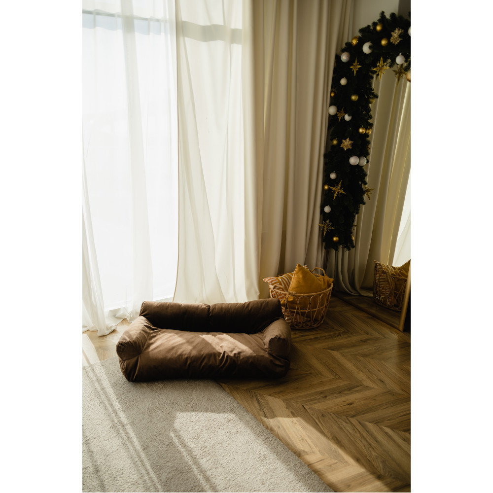 Велюровый диванчик для собак и котов Incor коричневый 10073 Киев - изображение 6