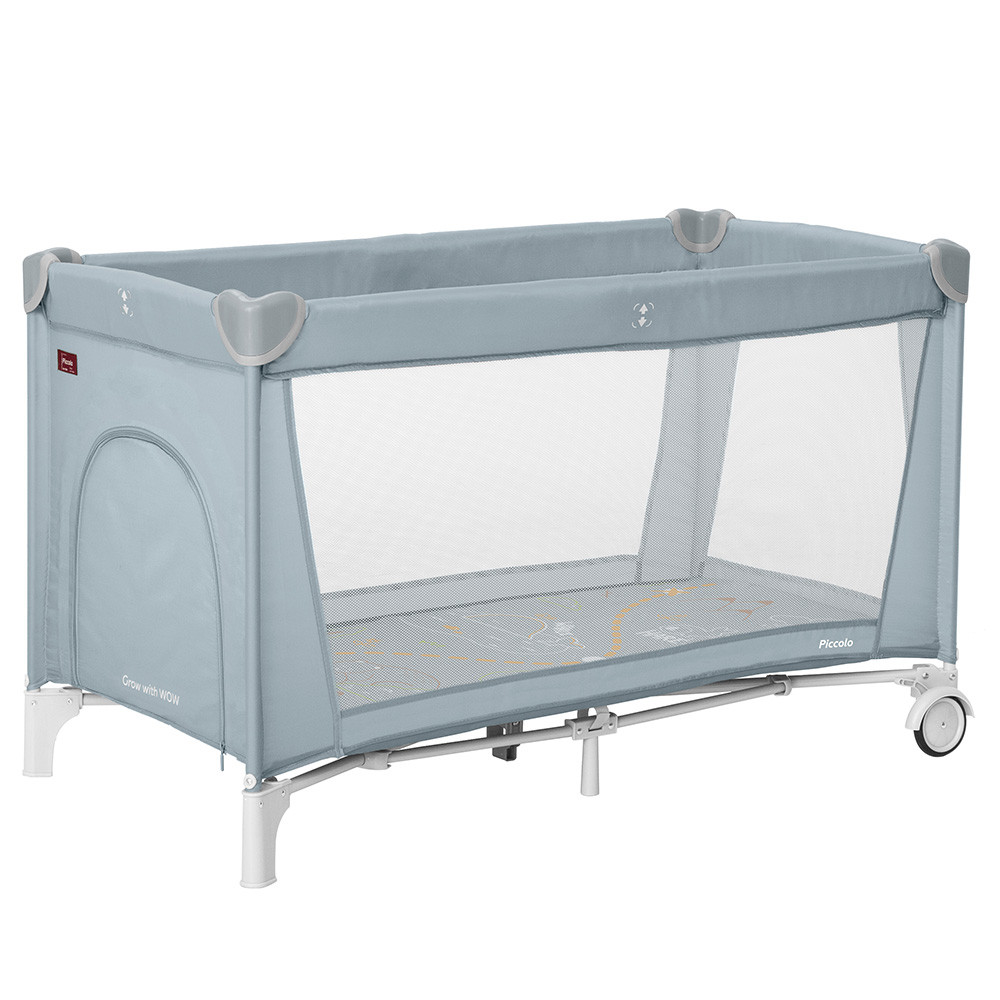 Манеж дитячий ігровий з матрацом і сумкою для транспортування Piccolo Ash Grey 125*65 см CARRELLO сірий Кривий Ріг - фото 1