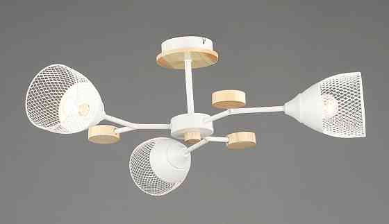 VALESO Люстра стельова на 3 плафони VALESO N6779/3 E27 Білий + Дерево N6779/3 Коломыя