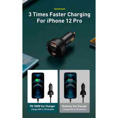 Зарядное устройство Baseus Superme Digital Display PPS Dual Quick Charger Car Charger black (TZCCZX-01) Винница