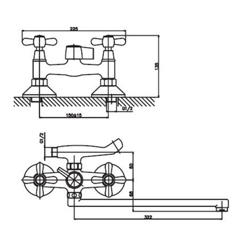 Смеситель для ванны HAIBA DOMINOX 140 EURO Харьков - изображение 4