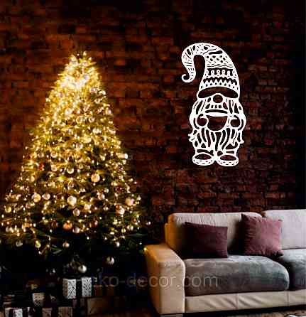 Декоративное настенное Панно «Гном», Декор на стену 50*26 см, Белый Киев