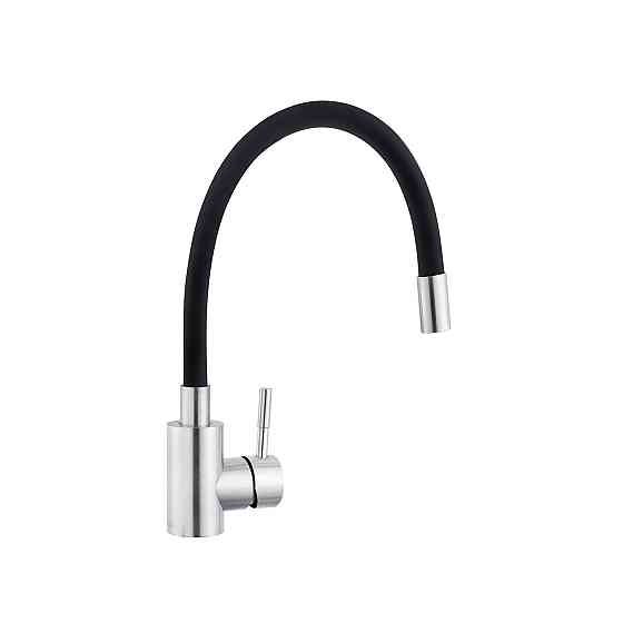 Змішувач для кухні з гнучким виливом Kroner KRP Edelstahl Klassisch - ESG035BLK сатин/чорний Київ