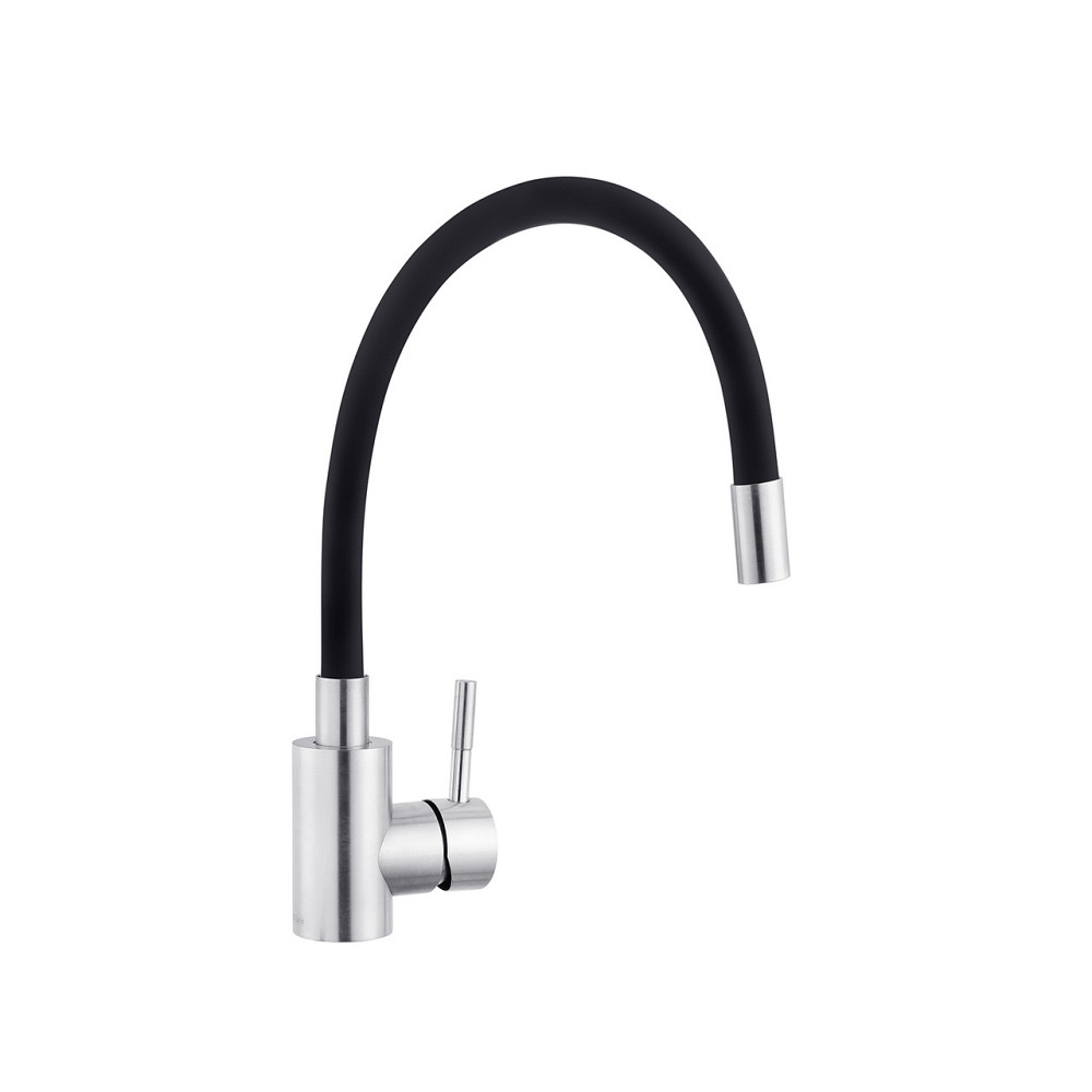 Змішувач для кухні з гнучким виливом Kroner KRP Edelstahl Klassisch - ESG035BLK сатин/чорний Київ - фото 3