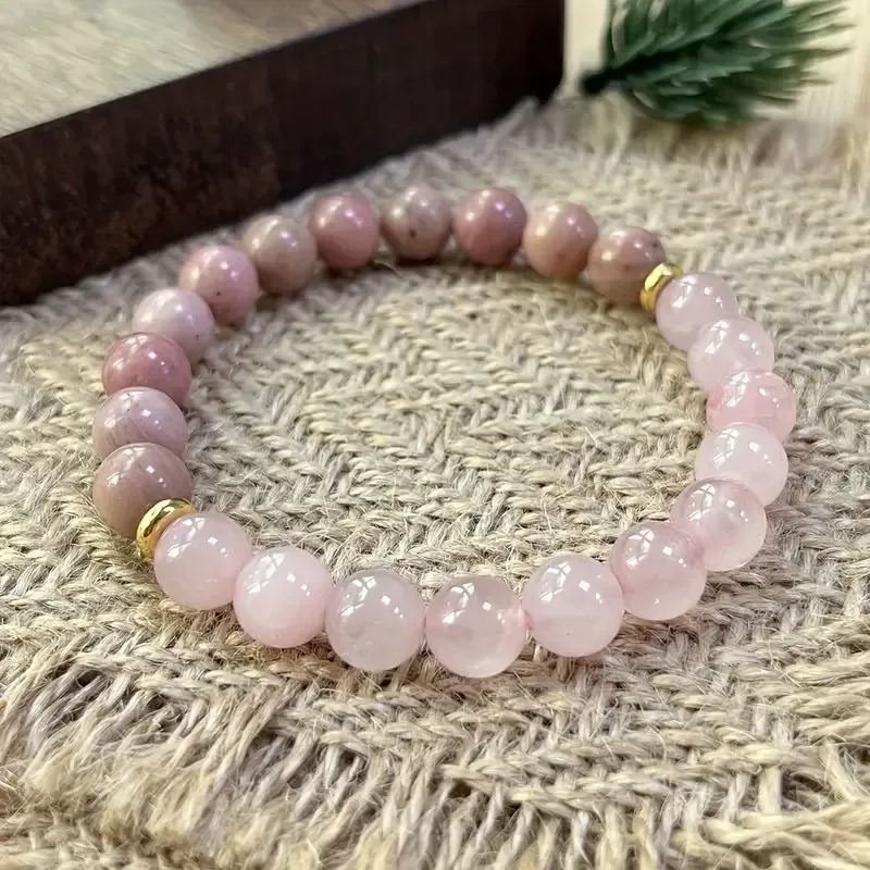 Браслет для любви из розового кварца и родонита • Камни 8 мм • Гармония, нежность, женская энергия Киев - изображение 3