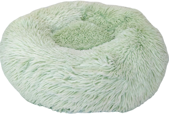 Круглий плюшевий лежак для котів і собак Happy Peppy Fluffy (Хеппі Пеппі) 40 х 40 см., Зелений Запоріжжя