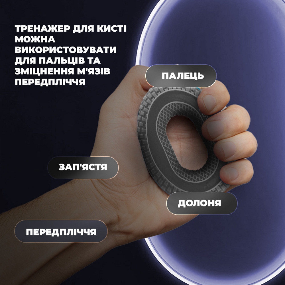 Еспандер кистьовий силіконовий PowerPlay PP-4333 Hand Grip Large 25 кг. Сірий Київ - фото 7