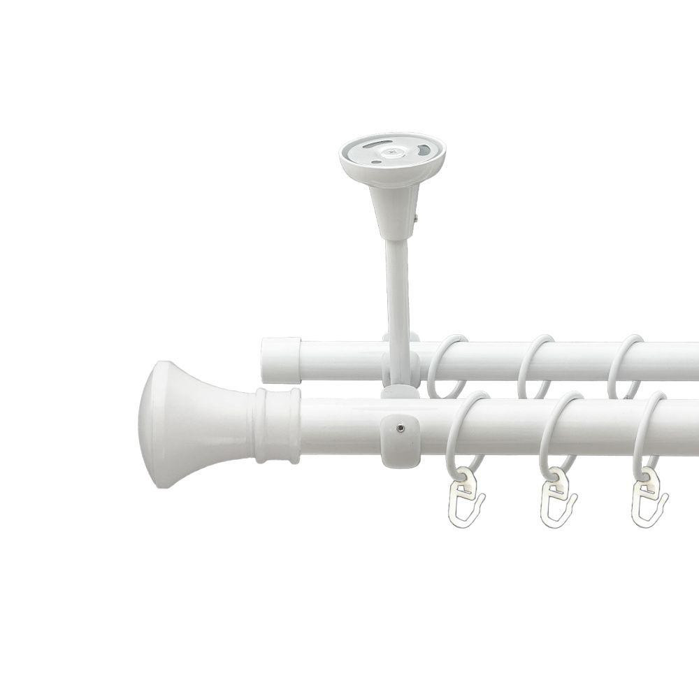 Карниз Orvit Люксор металевий дворядний відкритий до стелі гладка труба кільце металеве Арктіс 25\19 мм 160 см (00-00021121) Львів - фото 1