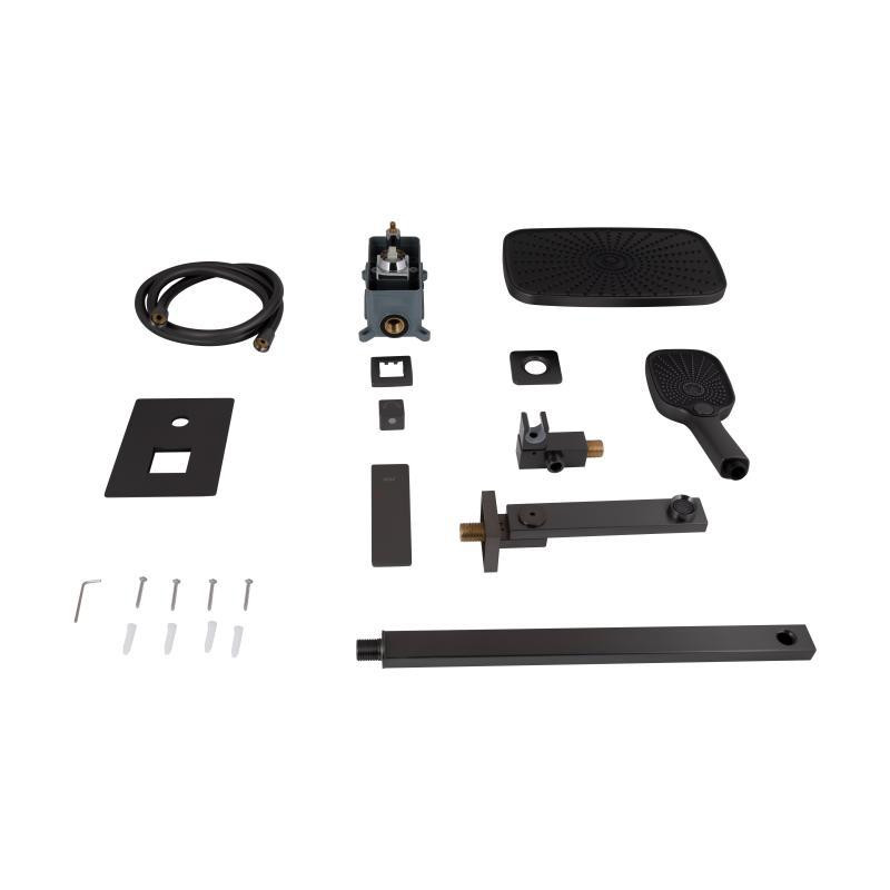 Душевая система из латуни Qtap Gemini скрытого монтажа на три потребителя QTGEM114GMB45704 Gunmetal Black Харьков - изображение 9