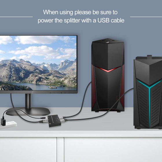 Двонаправлений перемикач DisplayPort 8K DP 1.4 8K@30Hz 4K@120Hz Розгалужувач-конвертер для кількох джерел та дисплеїв Київ