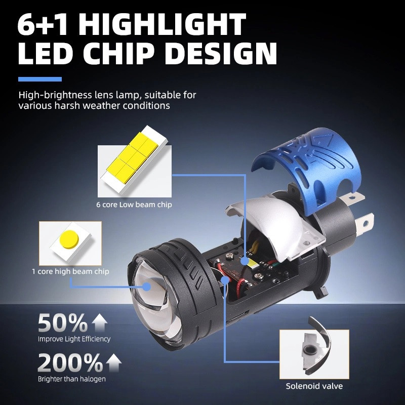 Комплект светодиодных линз Sanvi G3 h4 mini BI-led lens 12V 48/65W LASER Харьков - изображение 7