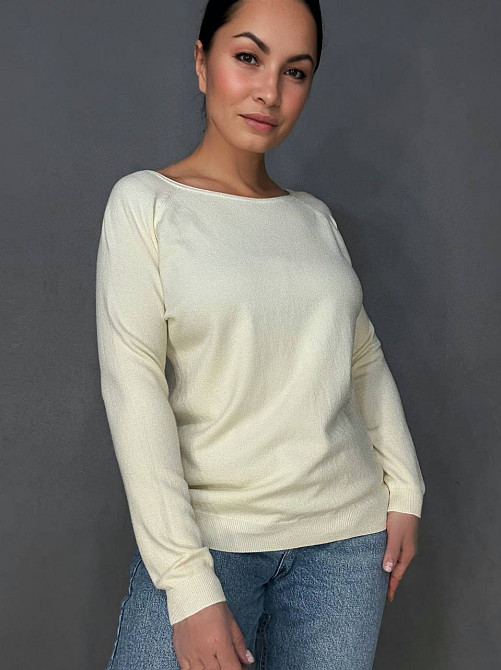 Джемпер жіночий ACCORDDREAM 9377 тонкий светр однотонний базовий, молочний, one size Київ - фото 13