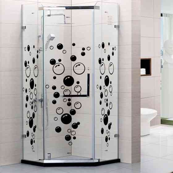 Наклейки в ванную Пузыри матовые 43 на 20 см черный Киев