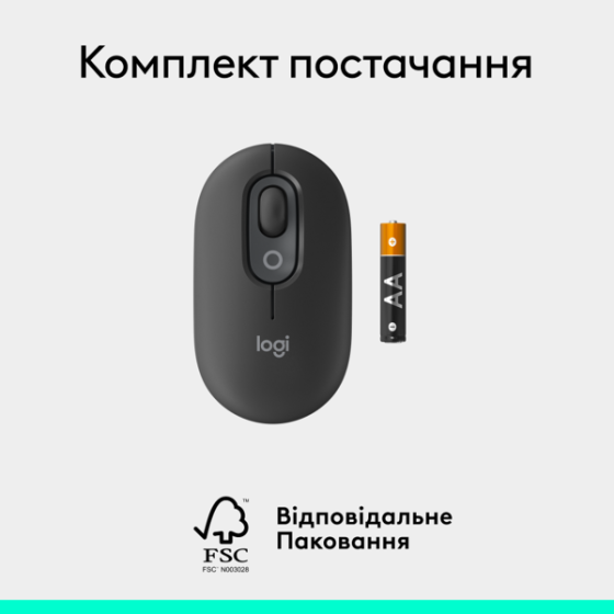 Миша Logitech POP with emoji Graphite (L910-007412) (7031692) Киев
